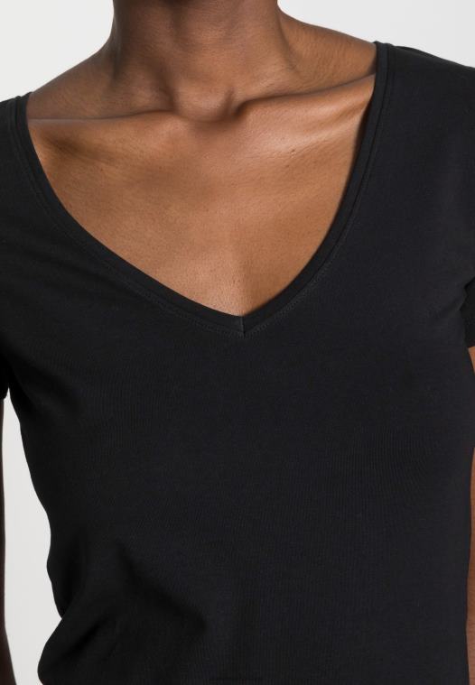 Anna Field kvinner 2 pakke basic t-skjorte svart P266L354 - Bilde 5