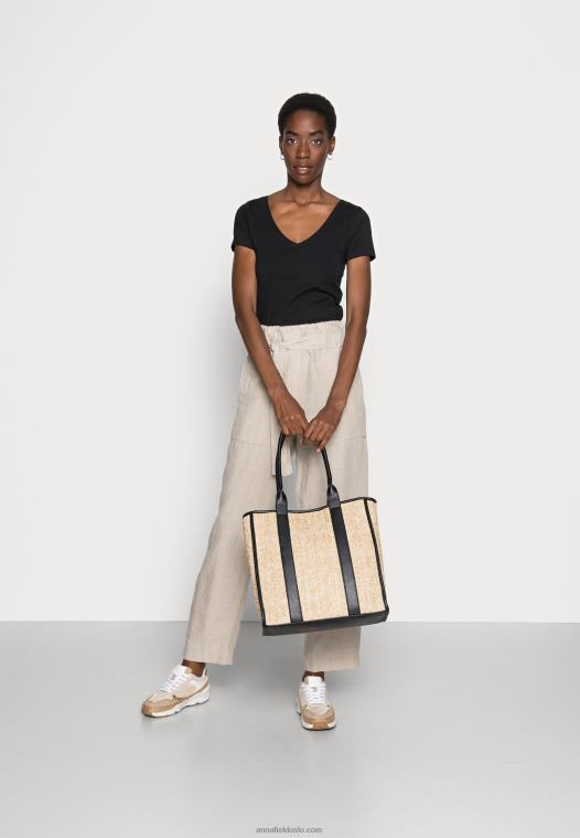 Anna Field kvinner 2 pakke basic t-skjorte svart P266L354 - Bilde 1