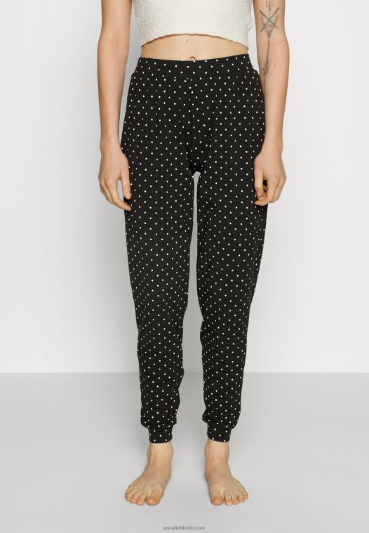 Anna Field kvinner 2 pakke pyjamasbukser sort/hvit P266L1075 - Bilde 2