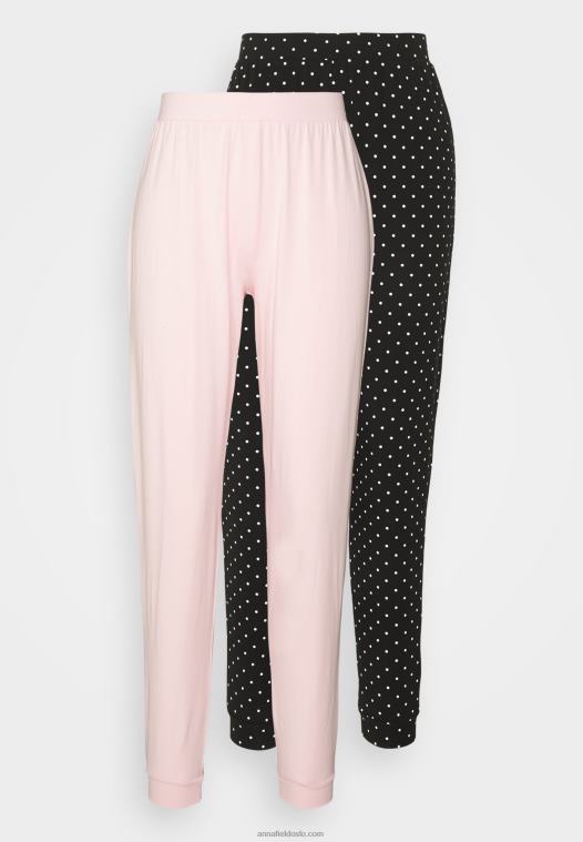 Anna Field kvinner 2 pakke pyjamasbukser sort/hvit P266L1075 - Bilde 5