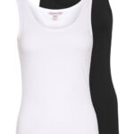 Anna Field kvinner 2 pakke topp svart/hvit P266L442