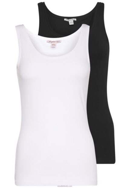 Anna Field kvinner 2 pakke topp svart/hvit P266L442