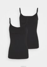 Anna Field kvinner 2 pakke topp svart P266L452