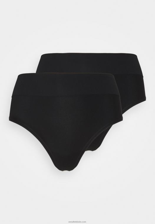 Anna Field kvinner 2 siders høy midje thong string svart P266L1012 - Bilde 6