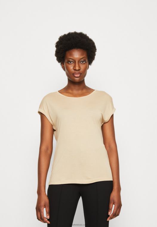 Anna Field kvinner 3-pack basic t-skjorte beige/off-white/rød P266L301 - Bilde 2
