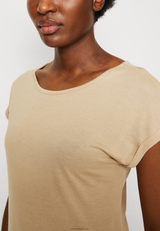 Anna Field kvinner 3-pack basic t-skjorte beige/off-white/rød P266L301 - Bilde 8