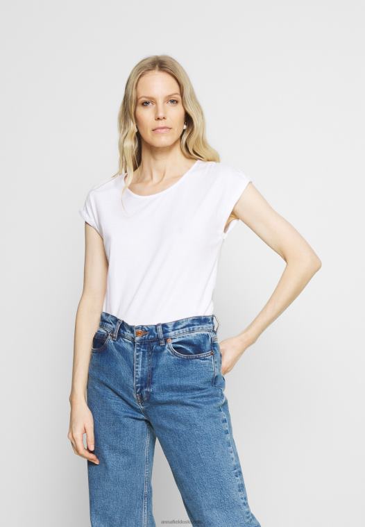 Anna Field kvinner 3-pack basic t-skjorte svart/hvit/flekket lys grå P266L266 - Bilde 2