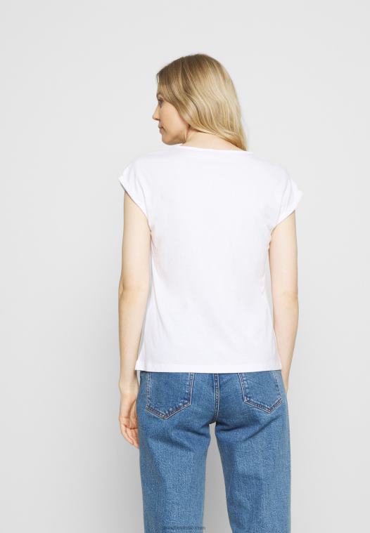 Anna Field kvinner 3-pack basic t-skjorte svart/hvit/flekket lys grå P266L266 - Bilde 6