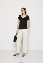 Anna Field kvinner 3-pack basic t-skjorte svart/hvit/flekket lys grå P266L284