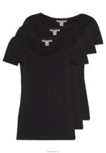 Anna Field kvinner 3-pack basic t-skjorte svart P266L273