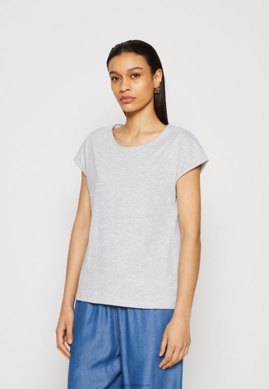 Anna Field kvinner 3-paks basic t-skjorte hvit/flekket lys grå/mørk gul P266L308 - Bilde 4