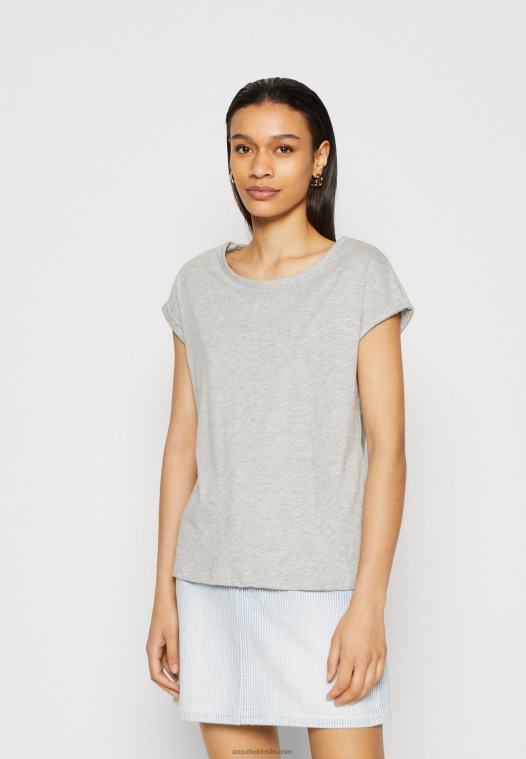 Anna Field kvinner 3-paks basic t-skjorte hvit/flekket lys grå P266L344 - Bilde 4