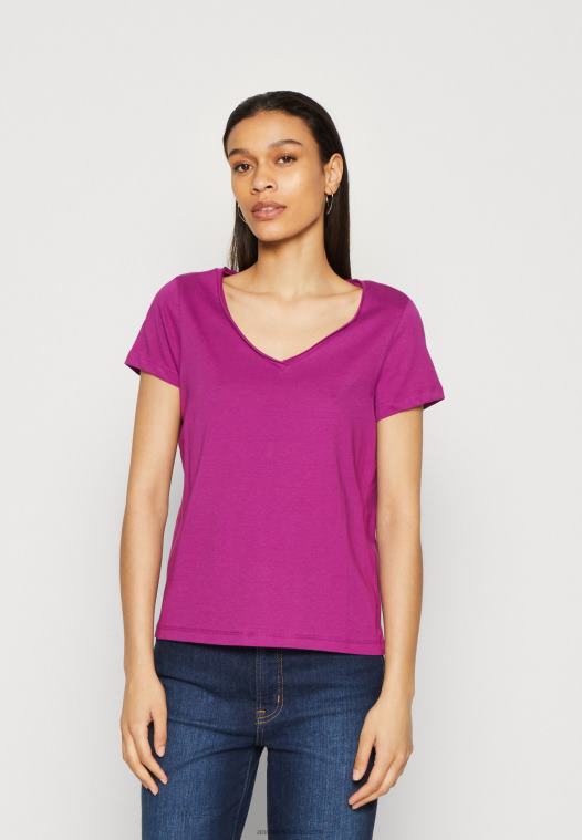 Anna Field kvinner 3-paks basic t-skjorte mørk gul/lilla/hvit P266L255 - Bilde 4