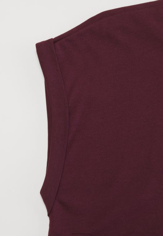Anna Field kvinner 3-paks basic t-skjorte mørk rød/hvit/svart P266L352 - Bilde 4