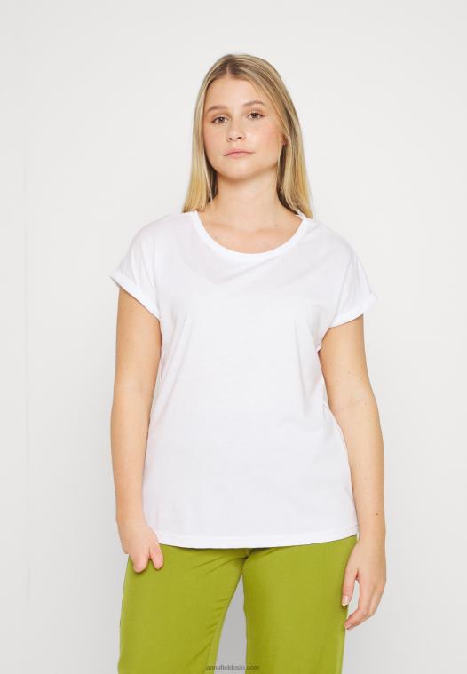 Anna Field kvinner 3-paks basic t-skjorte mørk rød/hvit/svart P266L352 - Bilde 7