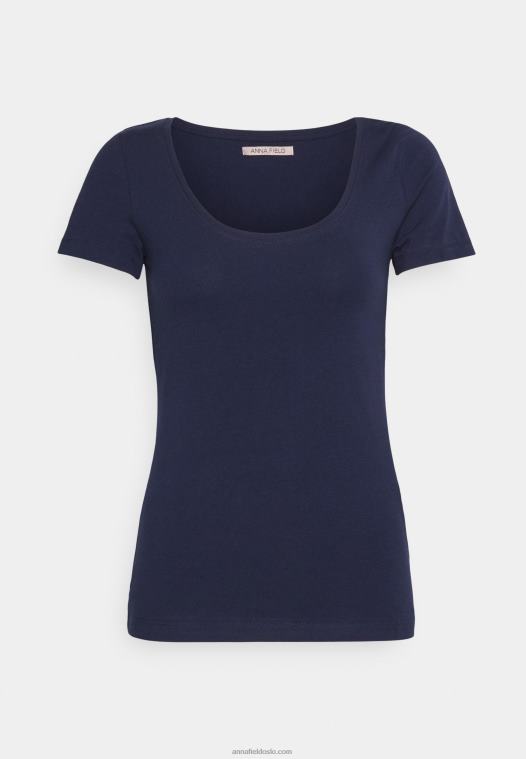 Anna Field kvinner 3-paks basic t-skjorte mørk rød/mørk blå/hvit P266L330 - Bilde 2