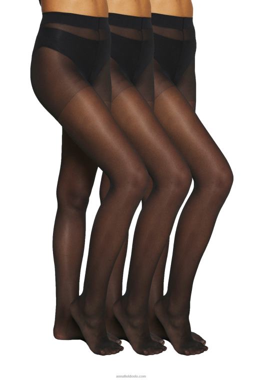 Anna Field kvinner 3pp 20 den tights sort P266L1096 - Bilde 2