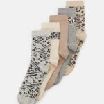 Anna Field kvinner 5 pakke sokker beige/grå P266L1124