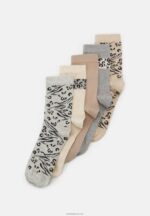 Anna Field kvinner 5 pakke sokker beige/grå P266L1124