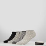 Anna Field kvinner 8pp spot stripe sokker grå P266L1144