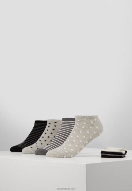 Anna Field kvinner 8pp spot stripe sokker grå P266L1144