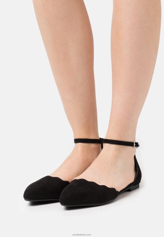 anna_field_kvinner_ankelreim_ballett_pumps_svart_p266l2155.jpg Anna Field kvinner ankelreim ballett pumps svart P266L2155 - Bilde 1