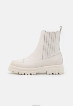 Anna Field kvinner ankelstøvletter i skinn off-white P266L2055 - Bilde 2