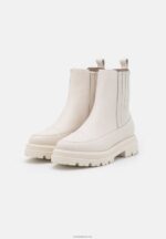 Anna Field kvinner ankelstøvletter i skinn off-white P266L2055 - Bilde 3