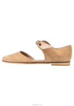 Anna Field kvinner ankelstropp i skinn ballett pumps beige P266L2162 - Bilde 2