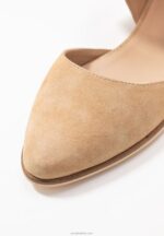 Anna Field kvinner ankelstropp i skinn ballett pumps beige P266L2162 - Bilde 3