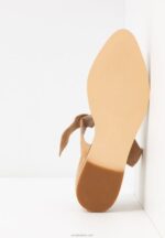 Anna Field kvinner ankelstropp i skinn ballett pumps beige P266L2162 - Bilde 7