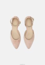 Anna Field kvinner ankelstropp i skinn ballett pumps beige P266L2164 - Bilde 5