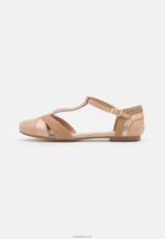 Anna Field kvinner ankelstropp i skinn ballett pumps beige P266L2168 - Bilde 2