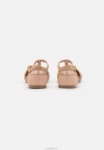 Anna Field kvinner ankelstropp i skinn ballett pumps beige P266L2168 - Bilde 4