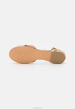 Anna Field kvinner ankelstropp i skinn ballett pumps beige P266L2168 - Bilde 5