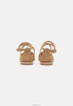 Anna Field kvinner ankelstropp i skinn ballett pumps beige P266L2170 - Bilde 4
