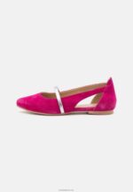 Anna Field kvinner ankelstropp i skinn ballett pumps rosa P266L2179 - Bilde 2
