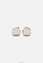 Anna Field kvinner ankelstropp i skinn ballettpumps hvit P266L2167 - Bilde 4