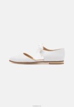 Anna Field kvinner ankelstropp i skinn ballettpumps hvit P266L2169 - Bilde 2