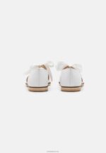 Anna Field kvinner ankelstropp i skinn ballettpumps hvit P266L2169 - Bilde 4