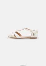 Anna Field kvinner ankelstropp i skinn ballettpumps hvit P266L2175 - Bilde 2