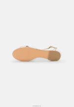 Anna Field kvinner ankelstropp i skinn ballettpumps hvit P266L2175 - Bilde 5