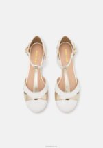 Anna Field kvinner ankelstropp i skinn ballettpumps hvit P266L2175 - Bilde 6