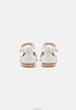 Anna Field kvinner ankelstropp i skinn ballettpumps hvit P266L2180 - Bilde 4