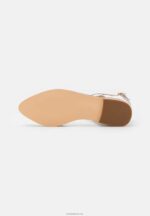 Anna Field kvinner ankelstropp i skinn ballettpumps hvit P266L2180 - Bilde 5