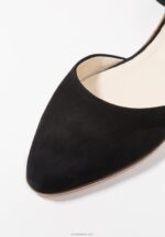 Anna Field kvinner ankelstropp i skinn ballettpumps svart P266L2156 - Bilde 3