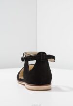 Anna Field kvinner ankelstropp i skinn ballettpumps svart P266L2156 - Bilde 6