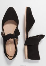 Anna Field kvinner ankelstropp i skinn ballettpumps svart P266L2159 - Bilde 4