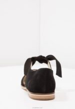 Anna Field kvinner ankelstropp i skinn ballettpumps svart P266L2159 - Bilde 6
