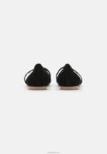 Anna Field kvinner ankelstropp i skinn ballettpumps svart P266L2171 - Bilde 4